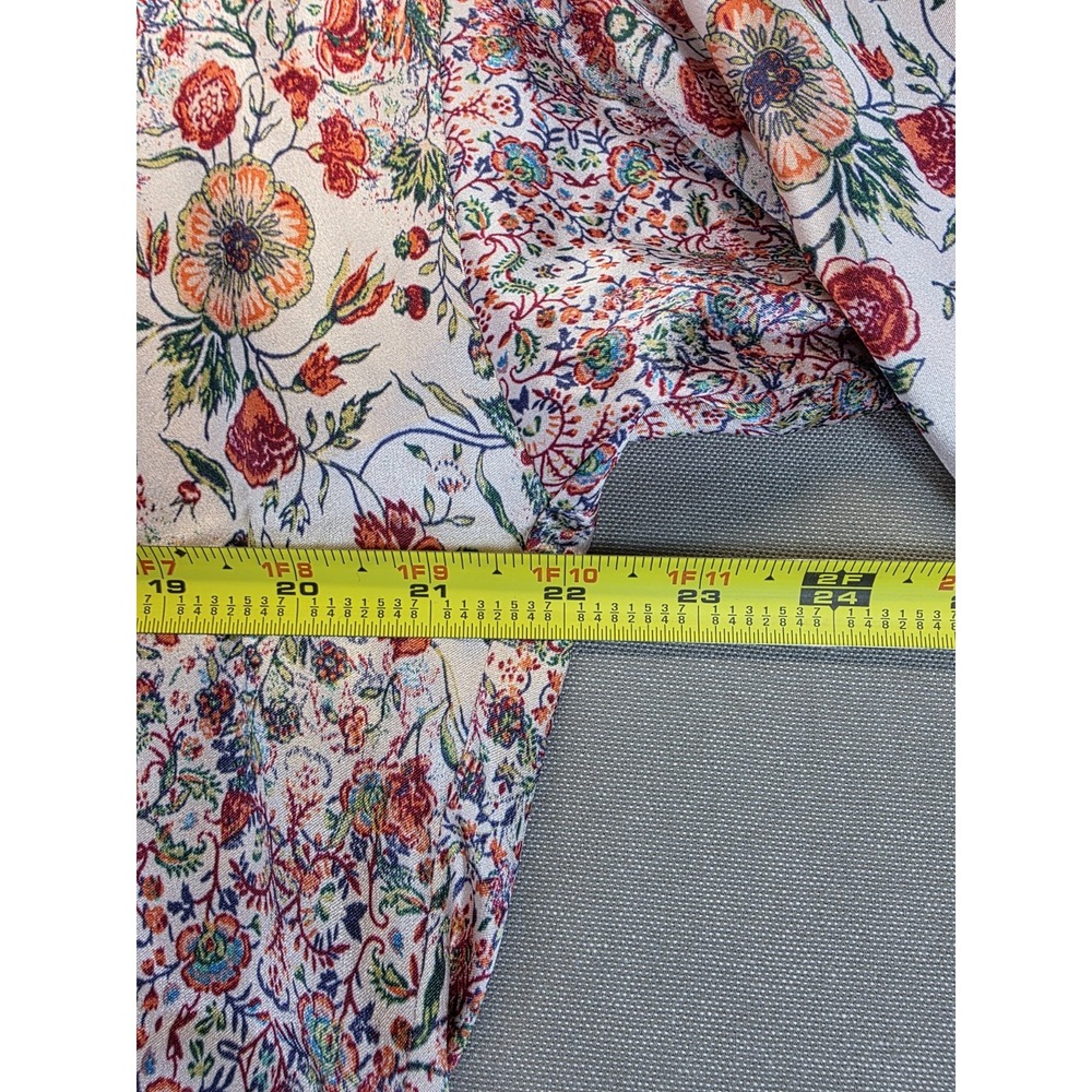 Victorias Secret Womens XS S Satin Floral Lace Trim Open Front Kimono Robe - Picture 6 of 9